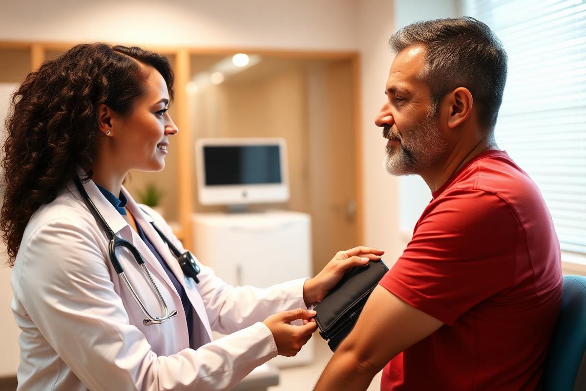 Paciente durante una consulta médica en español