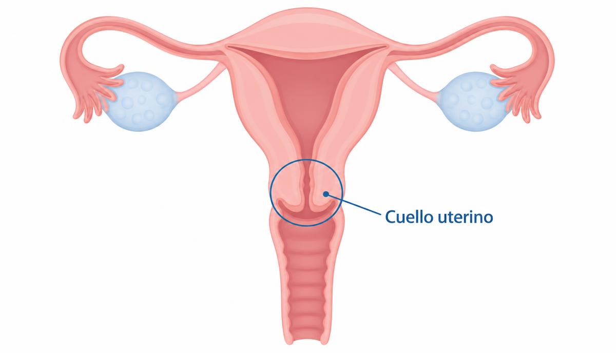 Ubicación del cuello uterino donde se toman muestras para Pap y VPH