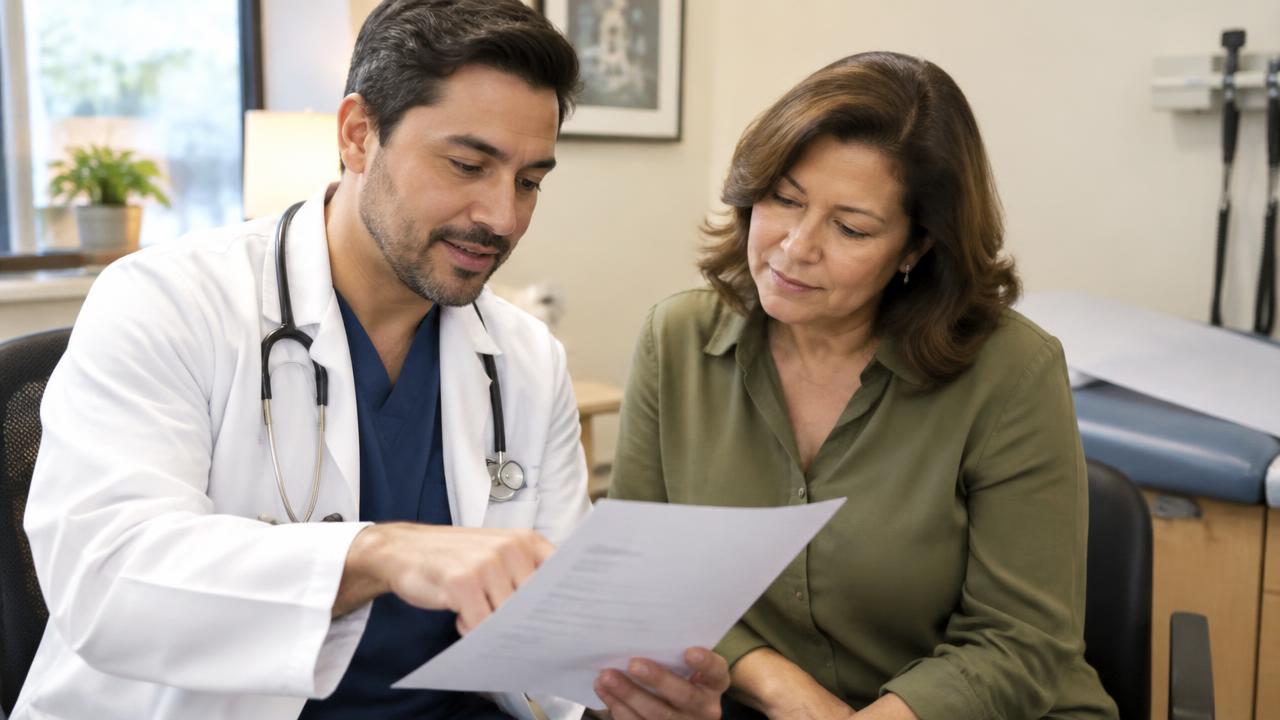 Paciente recibe orientación médica sobre sus resultados de laboratorio
